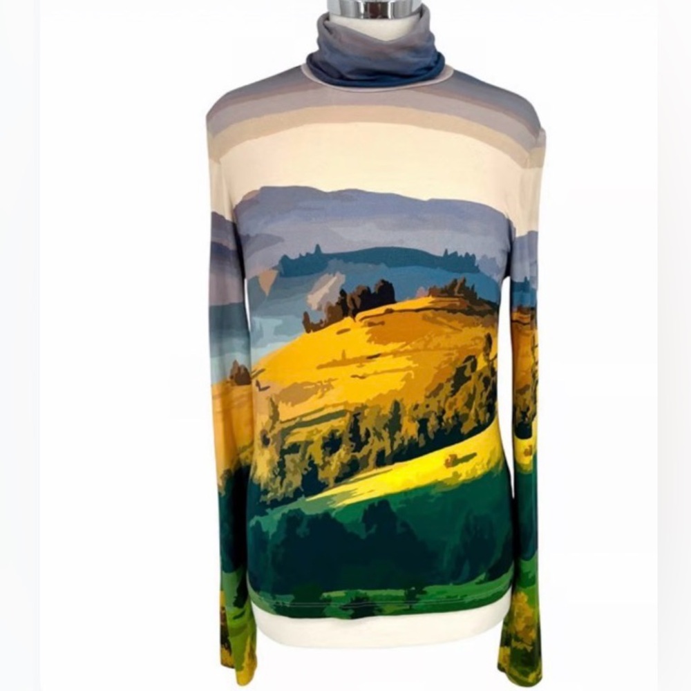 The Kit Mountain Postcard Pullover Multicolor Turtleneck Size S - Picture 11 of 12